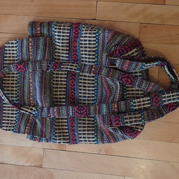 Bohemian woven multicolored backpack - Picture 6 of 11